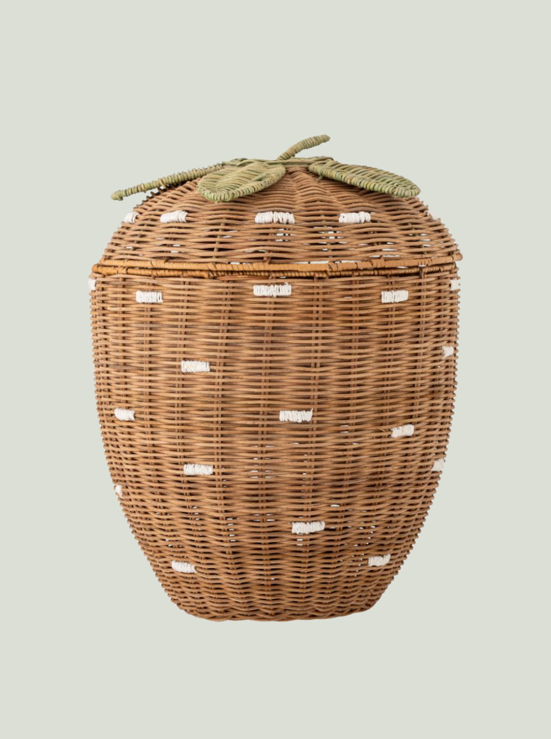Kosz Pelino z pokrywką, brązowy, rattan BLOOMINGVILLE MINI