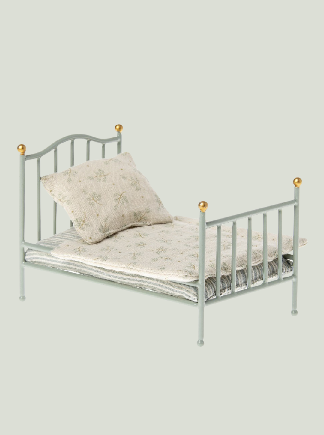MAILEG METALOWE ŁÓŻKO z akcesoriami Mint