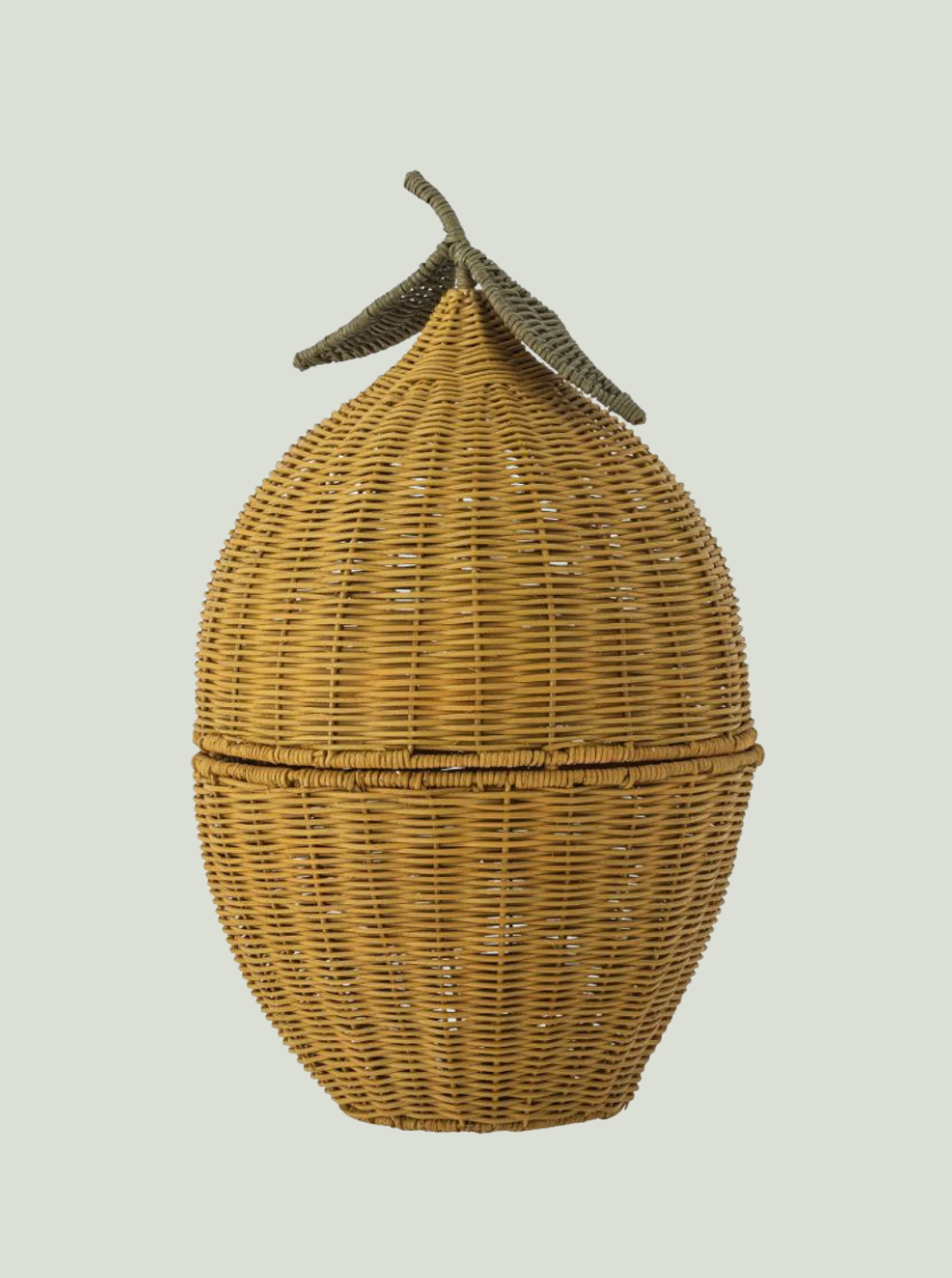 Kosz Sage z pokrywką, żółty, rattan BLOOMINGVILLE MINI