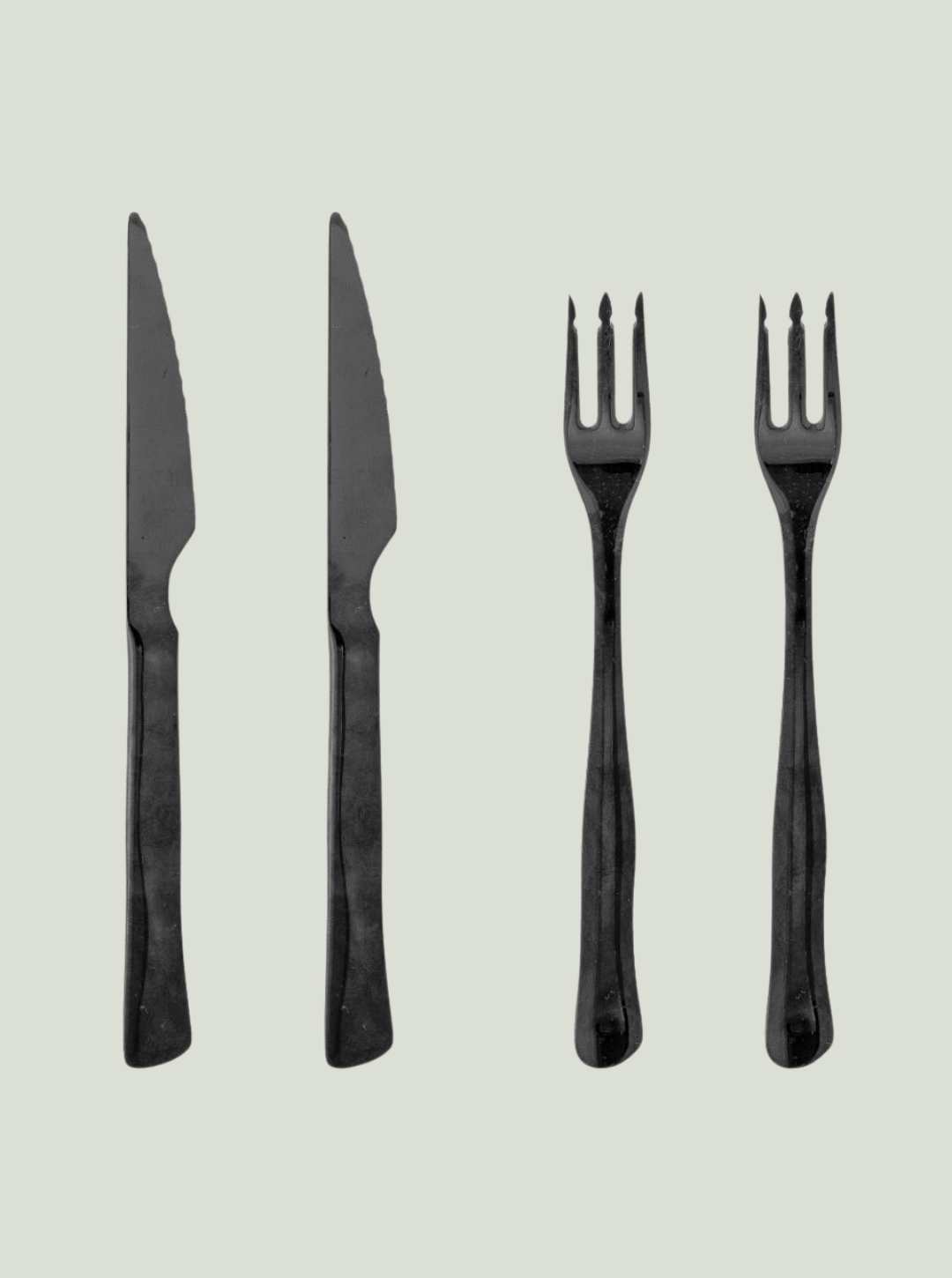 Sztućce do steków Ollin, czarne, stal nierdzewna Bloomingville