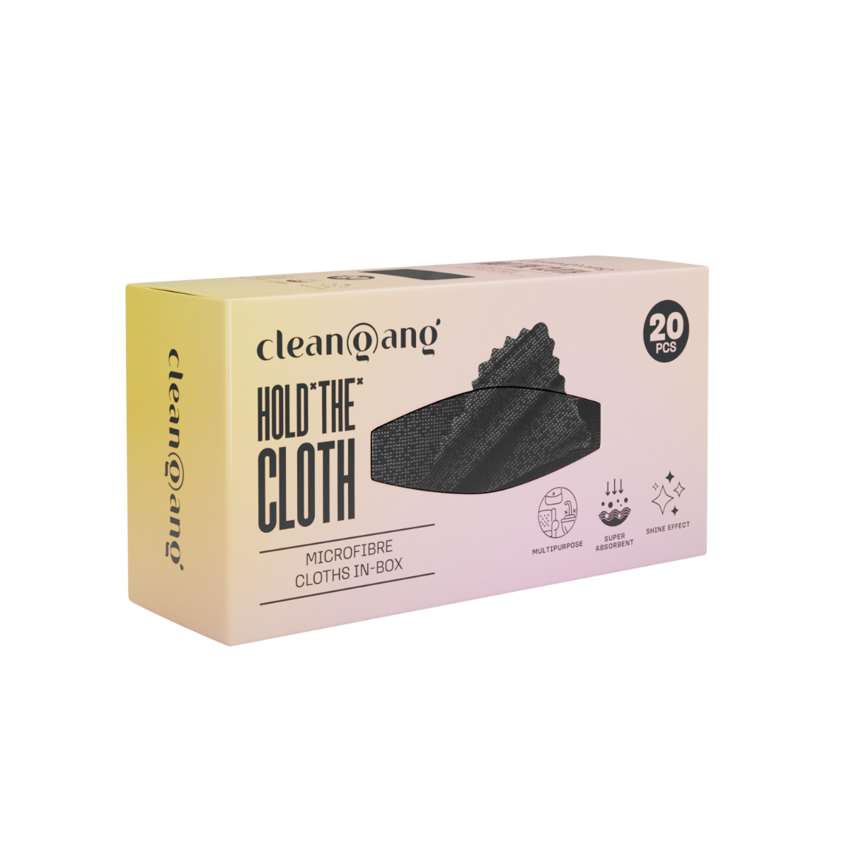 20 czarnych ściereczek z mikrofibry - pudełko