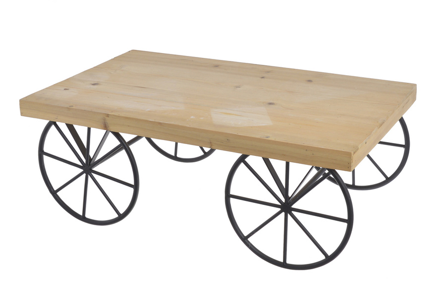 Wózek drewniany dekoracyjny 65 × 38,5 × 24,5 cm