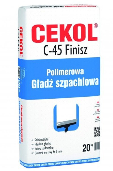 Gładź szpachlowa Cekol C-45 Finisz 20kg