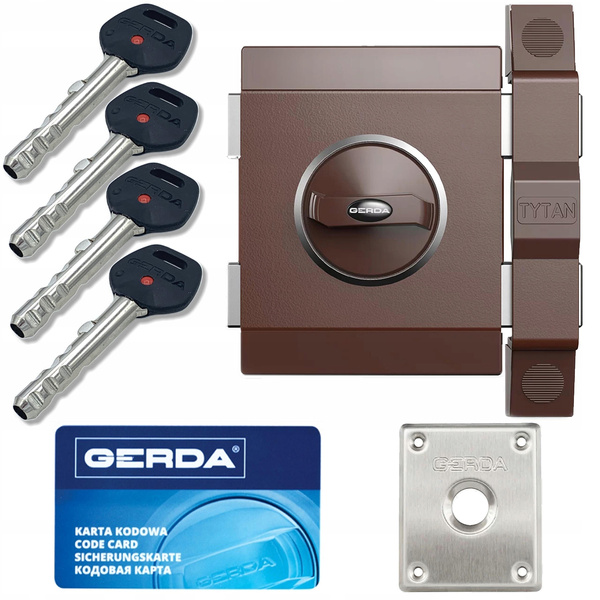 Zamek nawierzchniowy Tytan z atestem ZX Brązowy Lewy Gerda