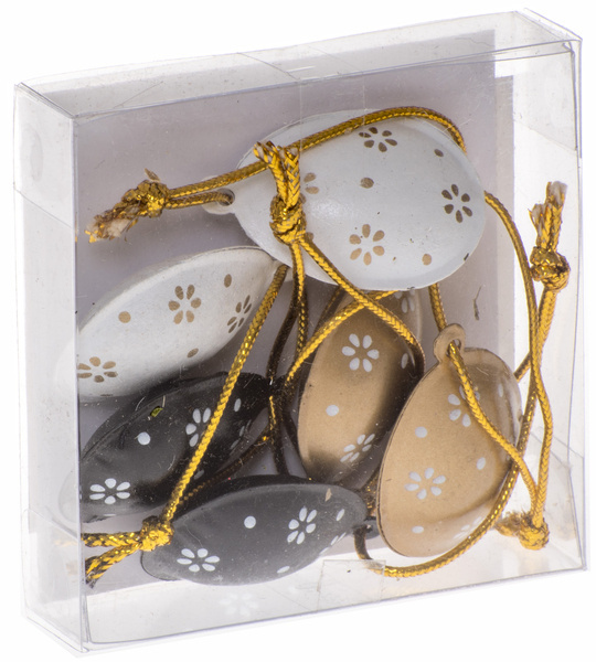 Zawieszki metalowe jajka dzwonki 6szt 4cm