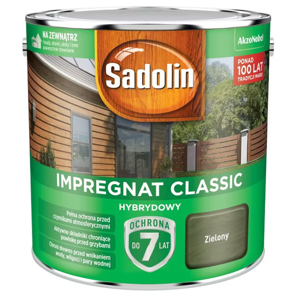 Impregnat ochronno-dekoracyjny hybrydowy Classic 2,5L Zielony Sadolin