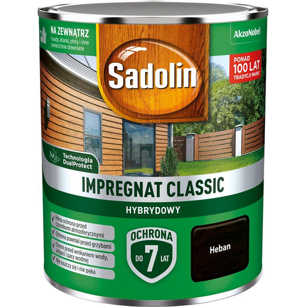 Impregnat ochronno-dekoracyjny hybrydowy Classic 0,75L Heban Sadolin
