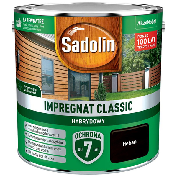 Impregnat ochronno-dekoracyjny hybrydowy Classic 2,5L Heban Sadolin