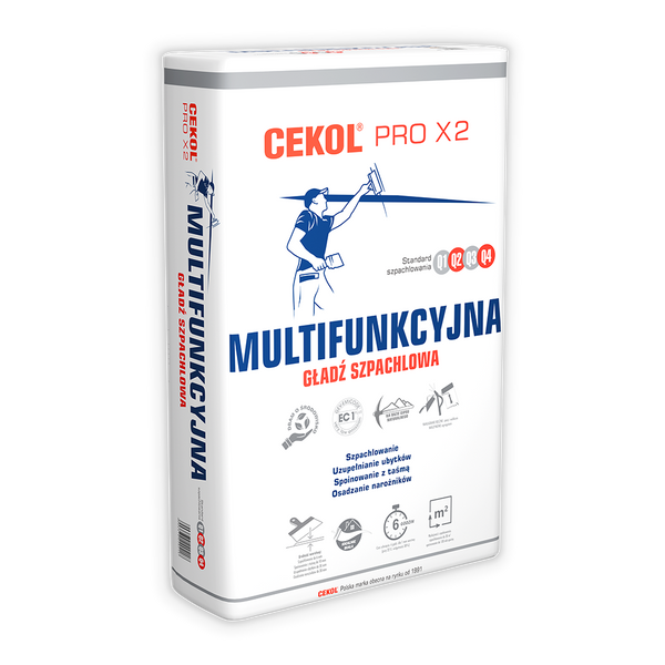 Multifunkcyjna gładź szpachlowa PRO X2 Cekol 20kg