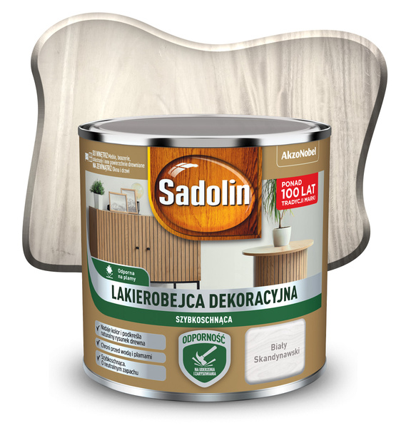 Lakierobejca dekoracyjna Biały Skandynawski 0,2L Sadolin