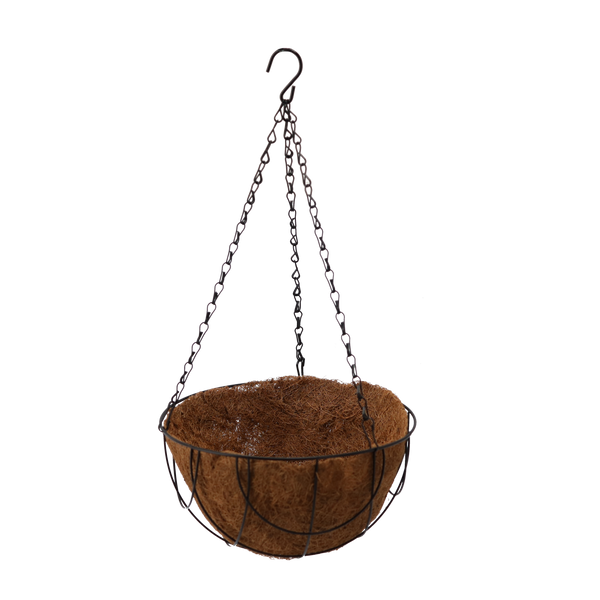 Doniczka wisząca z wkładką z kokosa 25,5x13cm