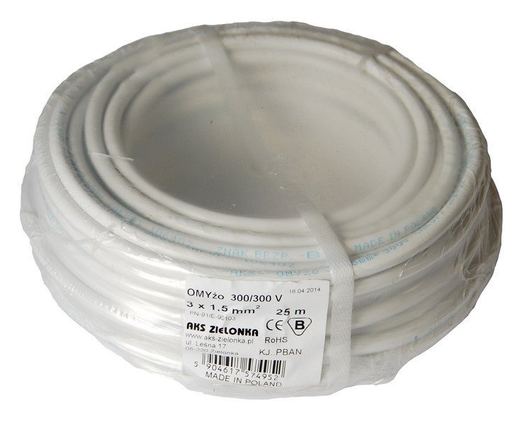 Przewód elektryczny AKS ZIELONKA OMY 3x1,5 (25m)