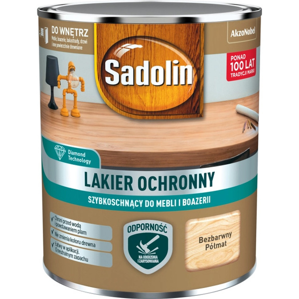 Lakier ochronny do mebli Bezbarwny Półmat 0,2L Sadolin