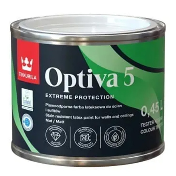 Farba lateksowa do wnętrz Optiva Matt 5 0,45L N323 Tikkurila