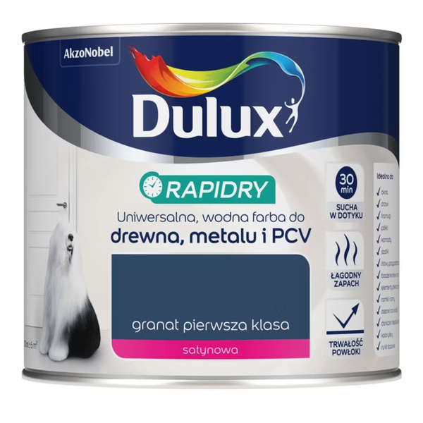 Emalia do drewna i metalu RAPIDRY Granat pierwsza klasa 0,4L Satyna Dulux