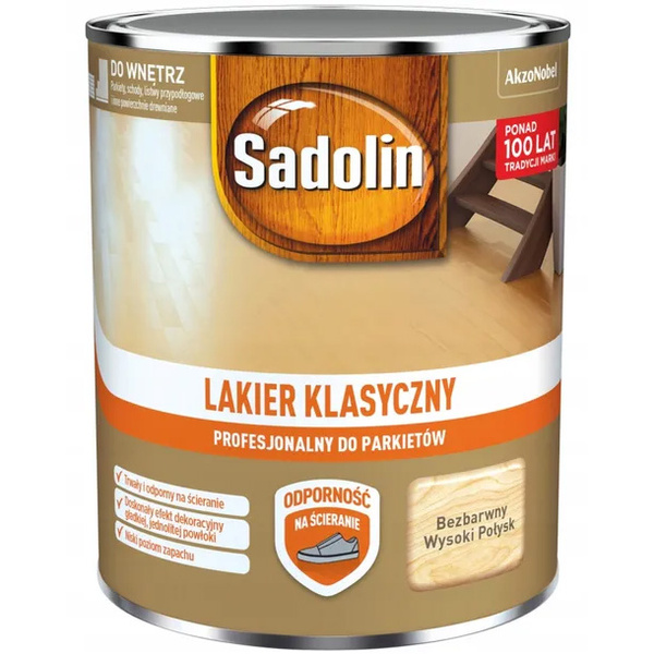 Lakier klasyczny Bezbarwny Wysoki połysk 2,5L Sadolin
