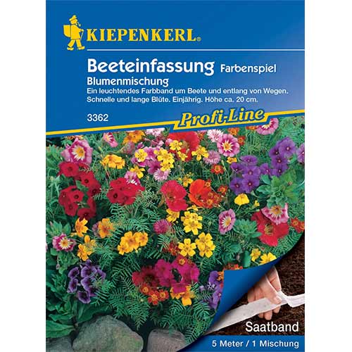 1 szt, Blumenmischung Beeteinfassung Farbenspiel, Saatband - Samen: Ilość w opakowaniu: 1 Stück