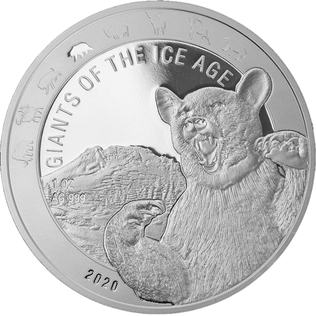 Srebrna moneta Giganci epoki lodowcowej: Niedźwiedź Jaskiniowy 1 uncja – wysyłka 24 h! - Mennica Skarbowa