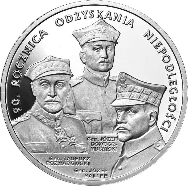 Srebrna moneta 90. rocznica odzyskania niepodległości - wysyłka 24 h! - Mennica Skarbowa