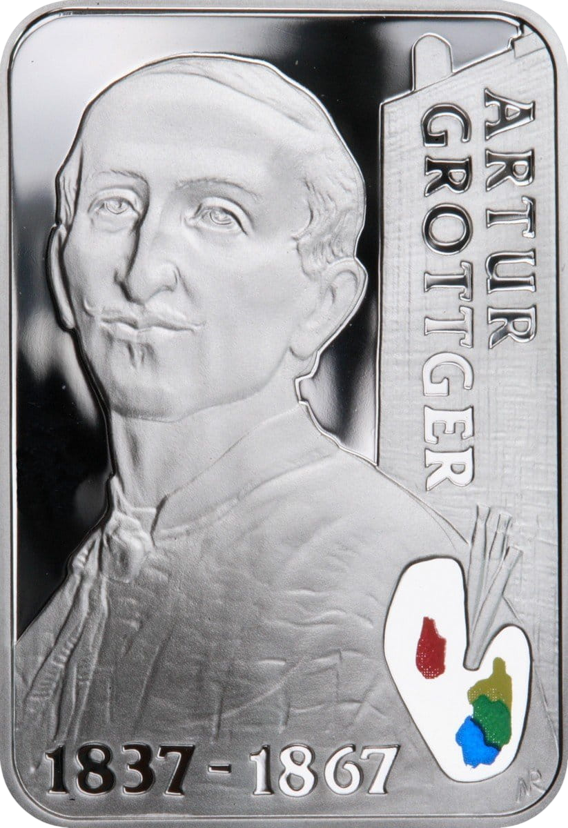 Srebrna moneta Polscy malarze XIX / XX wieku: Artur Grottger - wysyłka 24 h! - Mennica Skarbowa