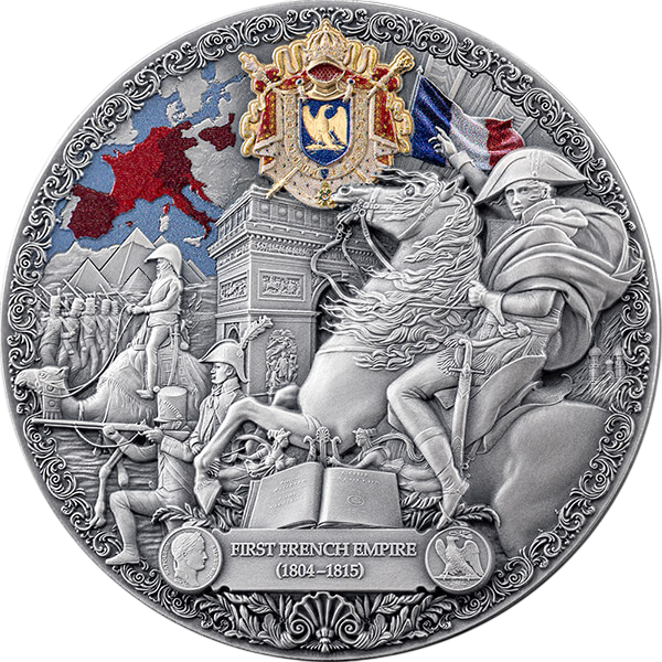 Srebrna moneta Dziedzictwo Największych Imperiów: Imperium Francuskie 2 uncje 2025 - wysyłka 24 h! - Mennica Skarbowa