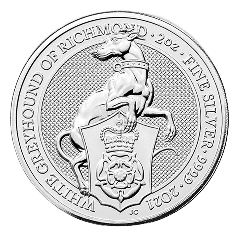 Srebrna moneta Bestie Królowej: Biały Chart z Richmond 2 uncje - wysyłka 24 h! - Mennica Skarbowa