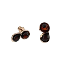 Kolczyki srebrne pozłacane bursztyny wiśniowe - wysyłka 24 h! - Mennica Skarbowa