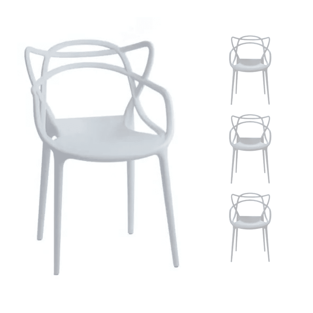 Zestaw Krzesło Nowoczesne SPLIT biały - Zestaw 3szt