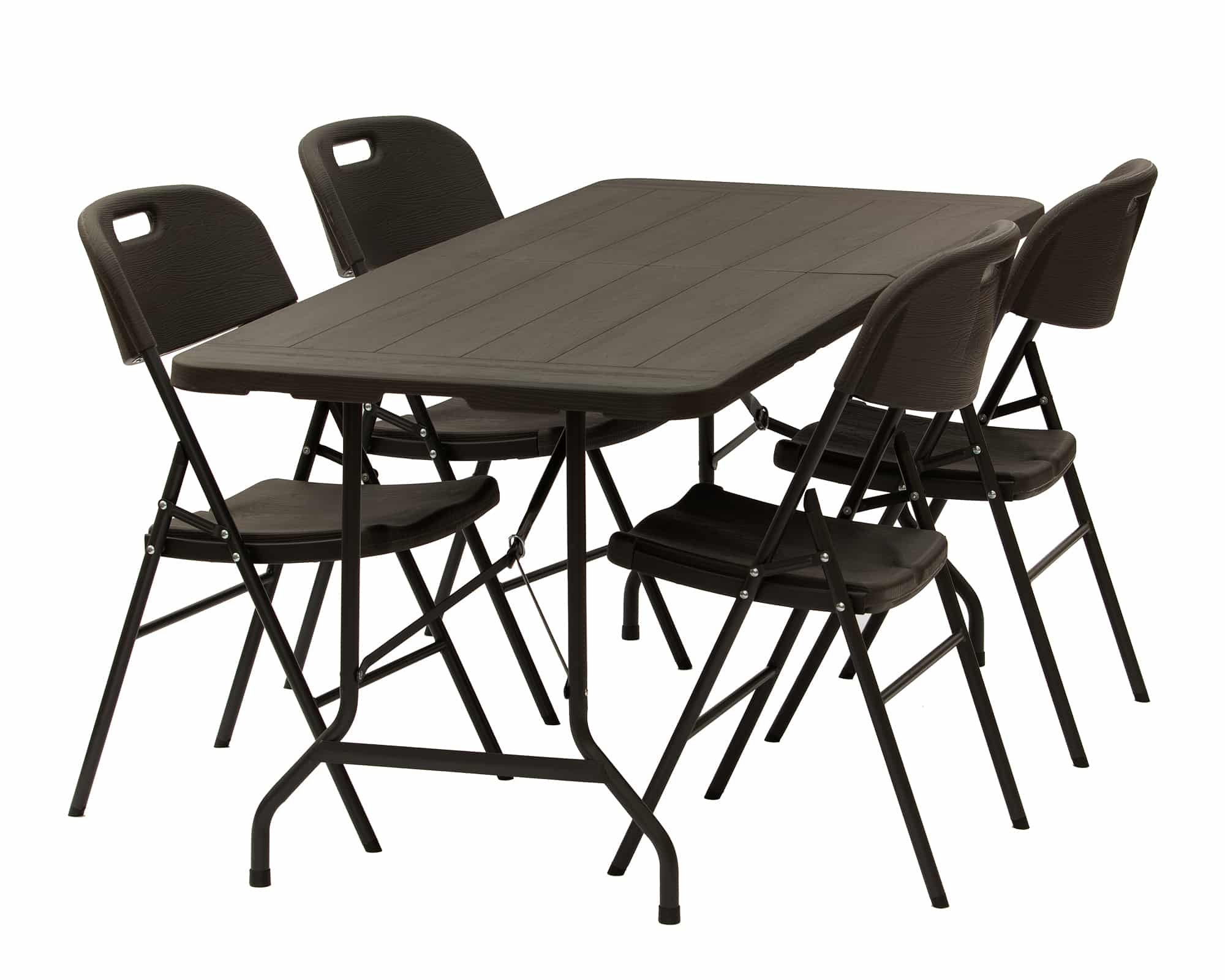 Zestaw cateringowy ogrodowy - stół brunatny 180cm + 4 krzesła
