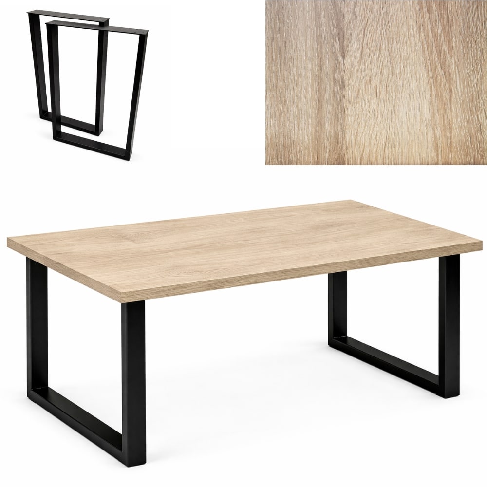 Stół industrialny loftowy bankietowy K 120x80x3,6cm dąb sonoma