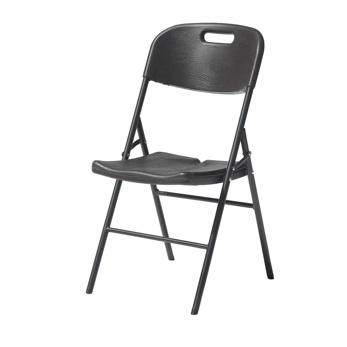 Krzesło cateringowe ogrodowe składane grafitowo-brunatne