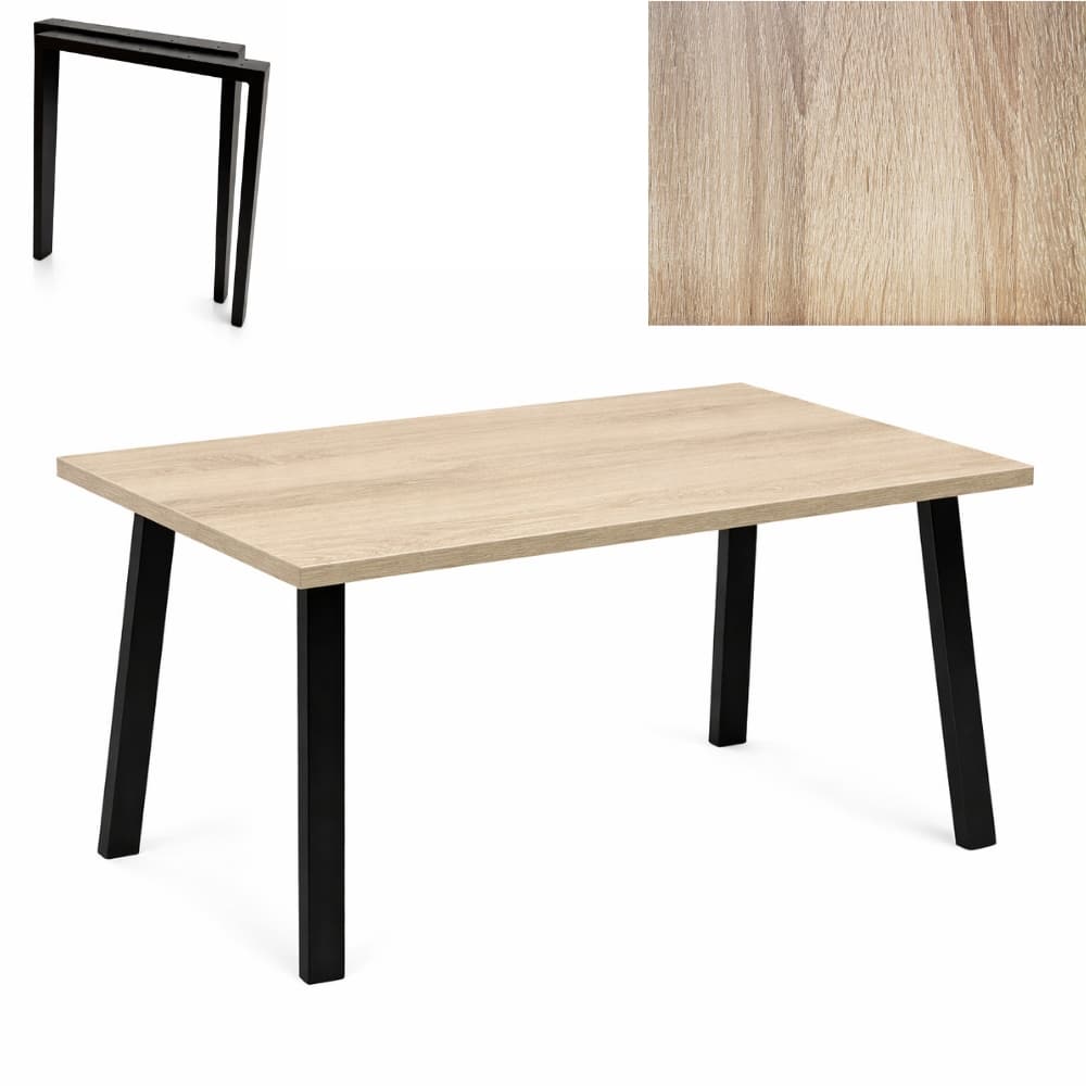 Stół industrialny loftowy bankietowy 120x80x3,6cm dąb sonoma