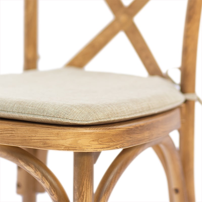 Poduszka do krzesła Boho - beżowa materiałowa