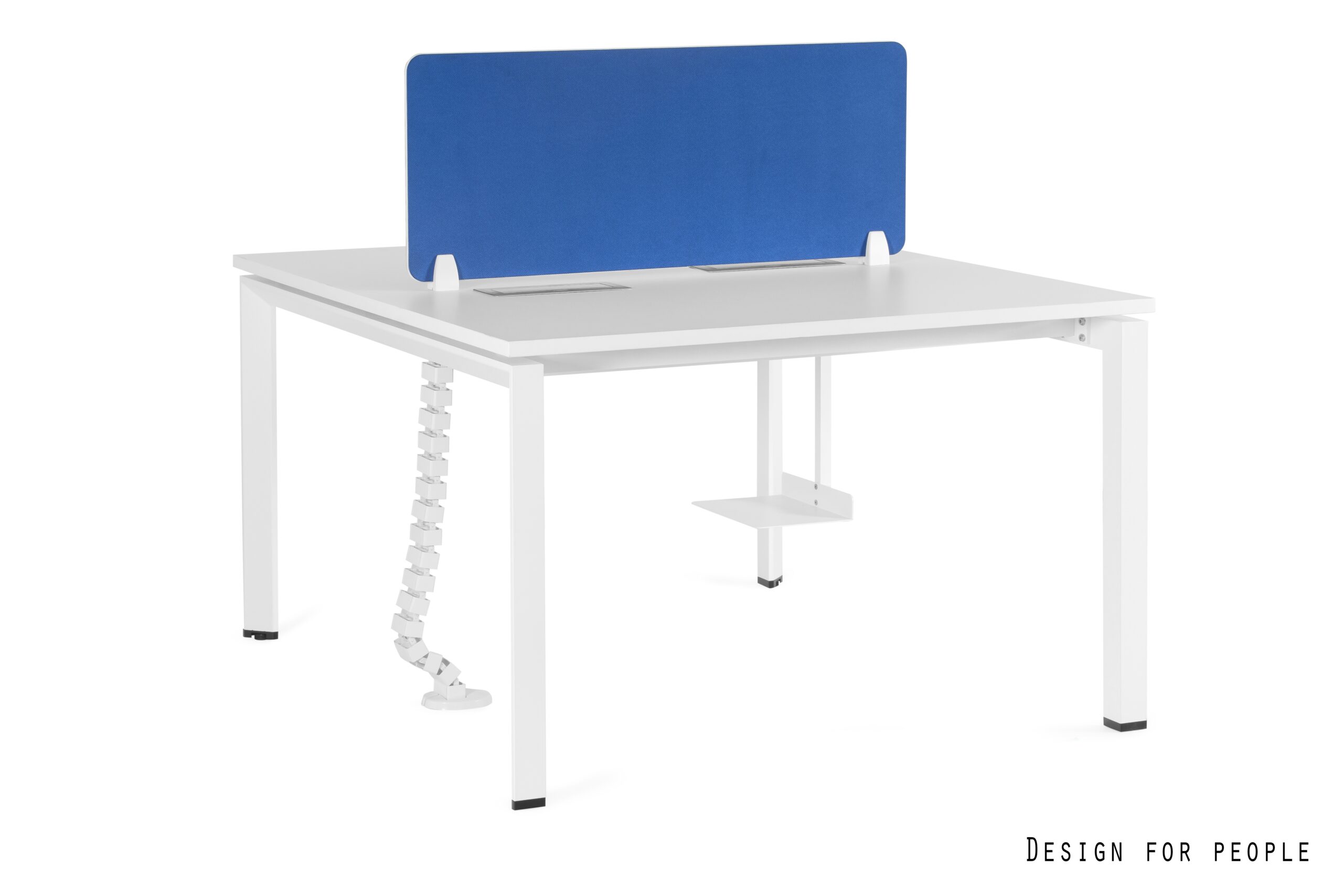 Biurko pracownicze BENCH PASON Workstation 2, biały stelaż, blat