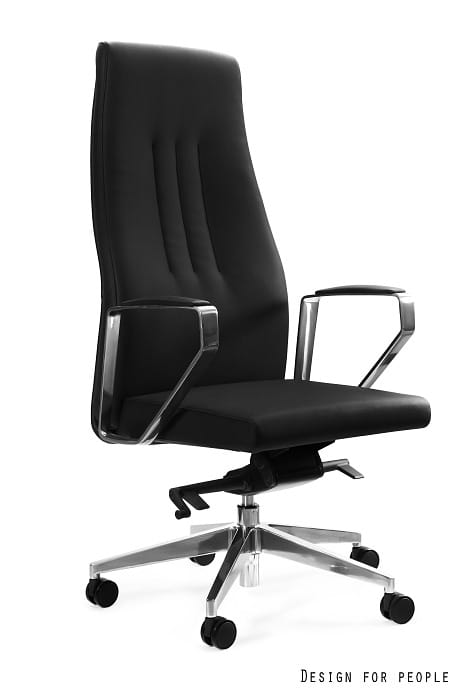 Fotel gabinetowy TWEED, czarny, eko-skóra lub skóra naturalna