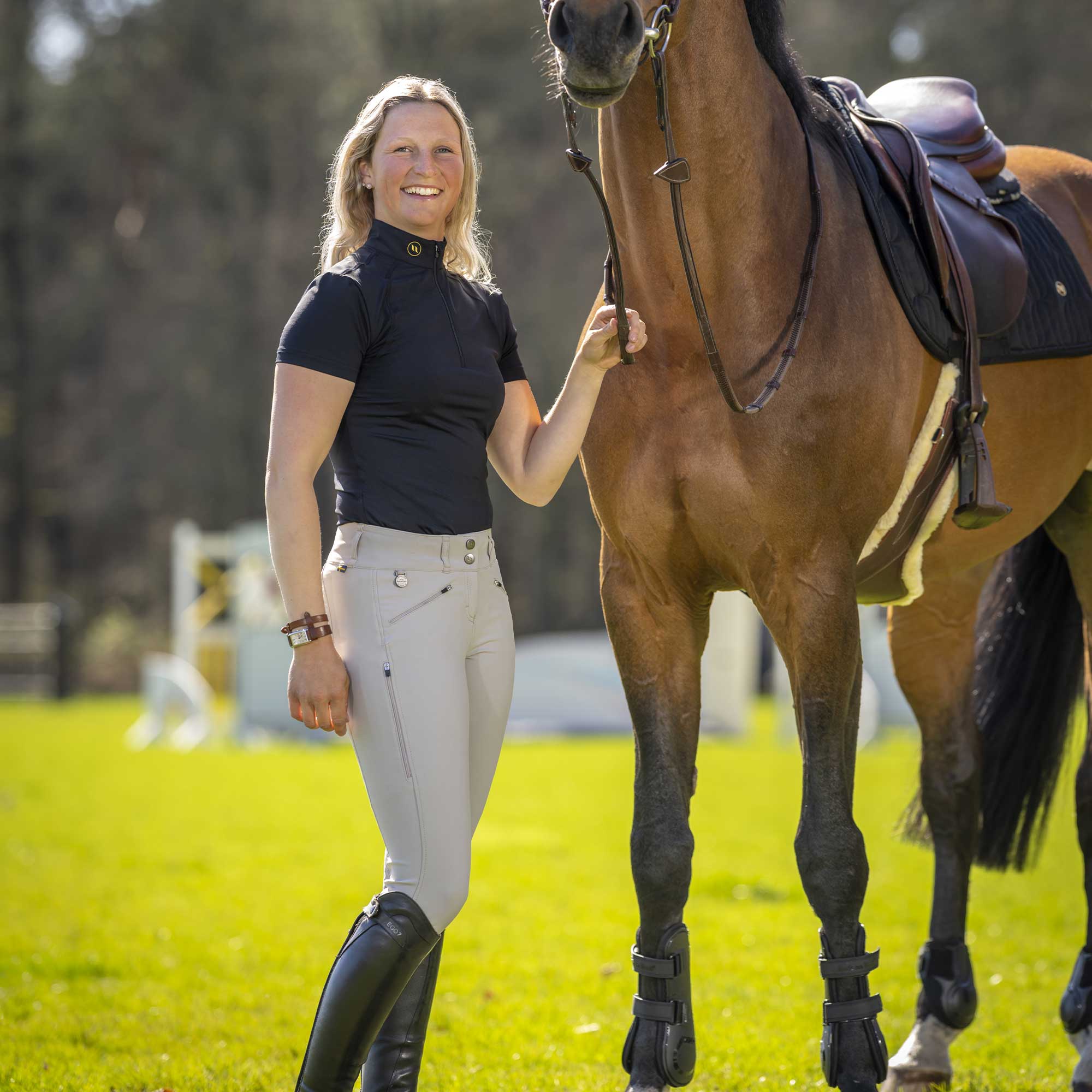 Back on track bryczesy Katie z wysokim stanem