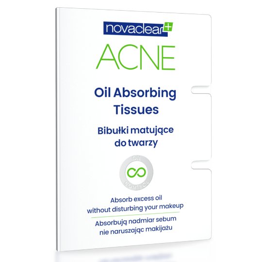 Novaclear acne - bibułki matujące do twarzy, 50 sztuk