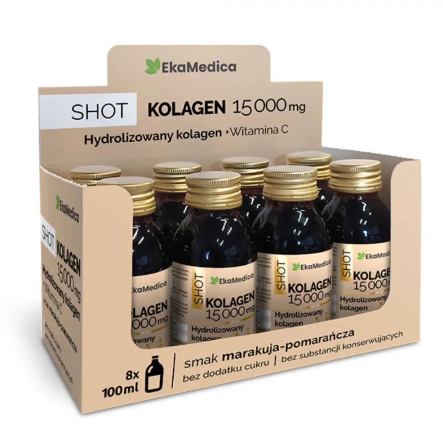 Ekamedica, shot kolagen 15000 mg, 8 x 100 ml