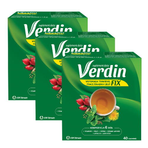 Zestaw: 3 x verdin fix, 40 saszetek