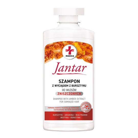 Jantar medica - szampon z wyciągiem z bursztynu do włosów zniszczonych, 330 ml