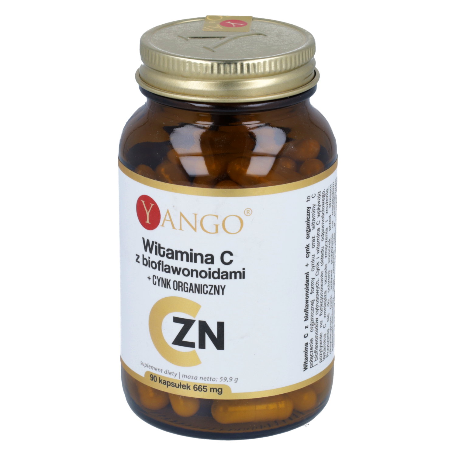 Yango witamina c z bioflawonoidami + cynk organiczny, 90 kapsułek