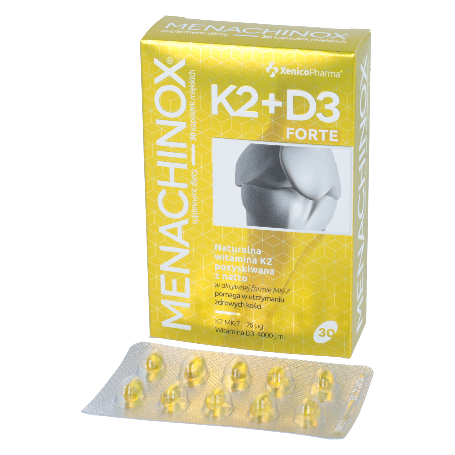 Menachinox k2+d3 forte, 30 kapsułek miękkich