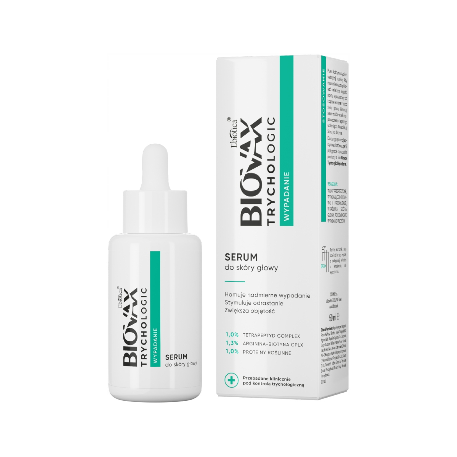 Biovax - trychologic wypadanie, serum do włosów i skóry głowy, 50 ml