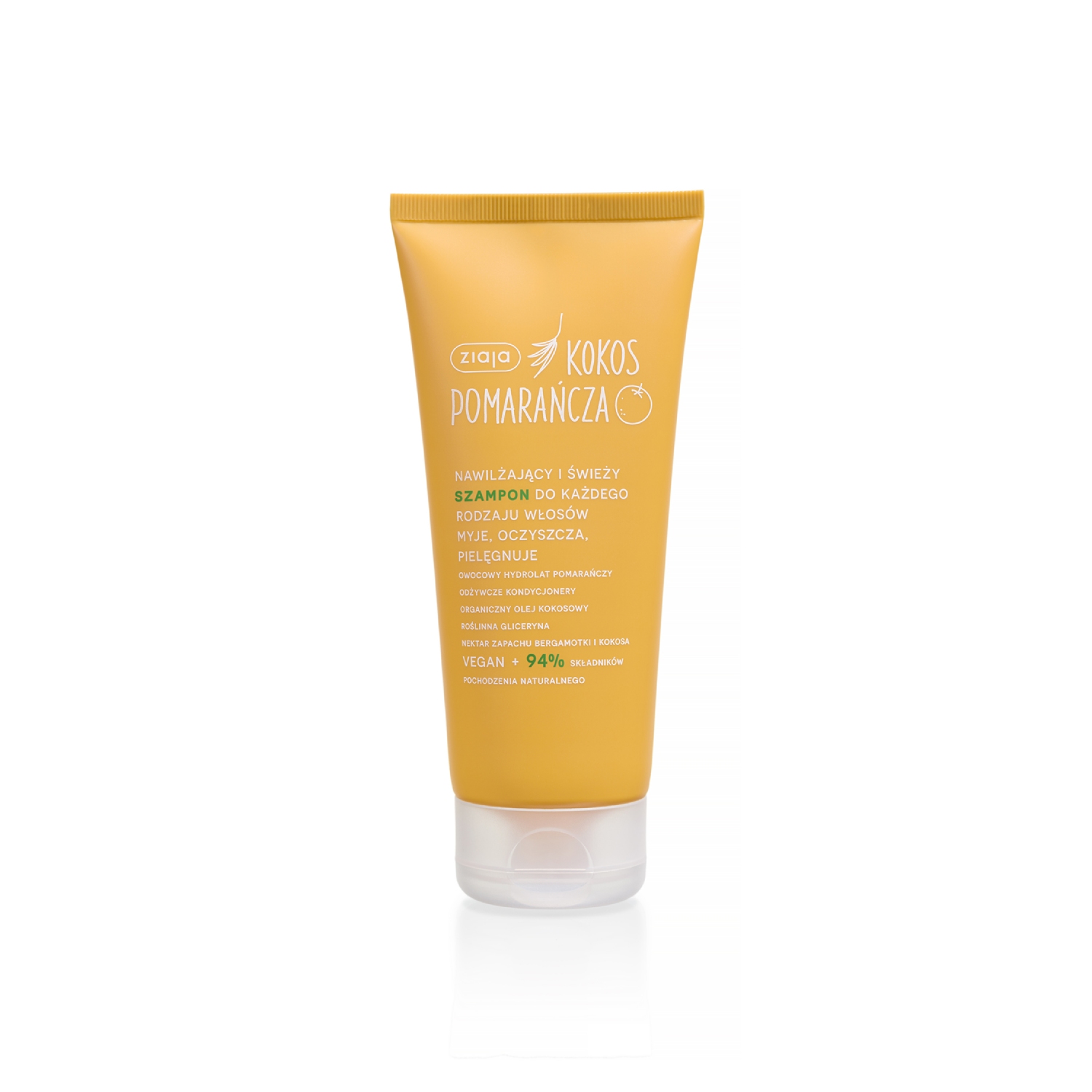 Ziaja - energetyzujący i świeży żel pod prysznic i do kąpieli, kokos-pomarańcza, 200 ml