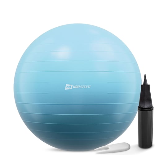 Ballon de gymnastique 65 cm avec pompe - Brume bleue