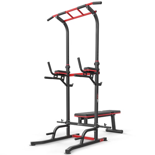 Chaise romaine avec station à dips, barre de traction et banc de musculation HS-2015K