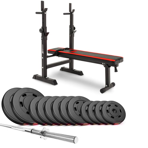 Set d’haltères en plastique 69 kg avec banc de musculation HS-1080