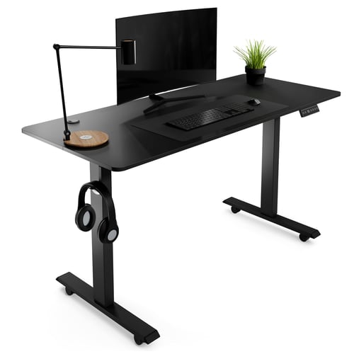 Höhenverstellbarer Schreibtisch Biago 140 x 60 cm - Schwarz