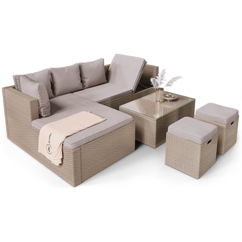 Gartenmöbel Set BOLOGNA - Beige/Hellgrau