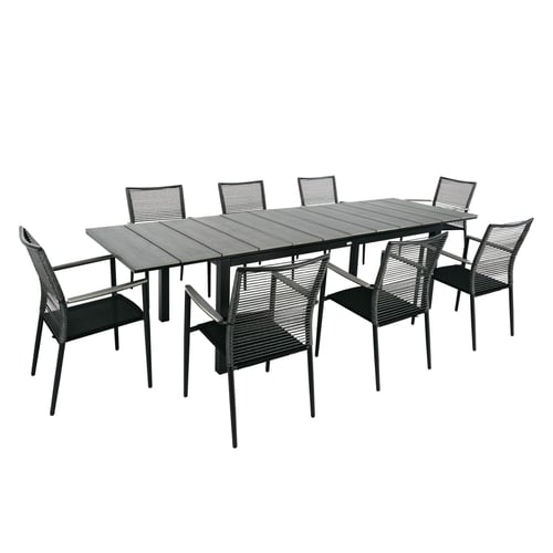 Gartenmöbel-Set BASITA 8+1 - grau